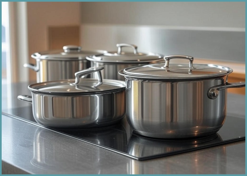 쿠쉐프 통5중 인덕션용 스텐 냄비 3종 세트 인덕션 전용 신혼 스탠