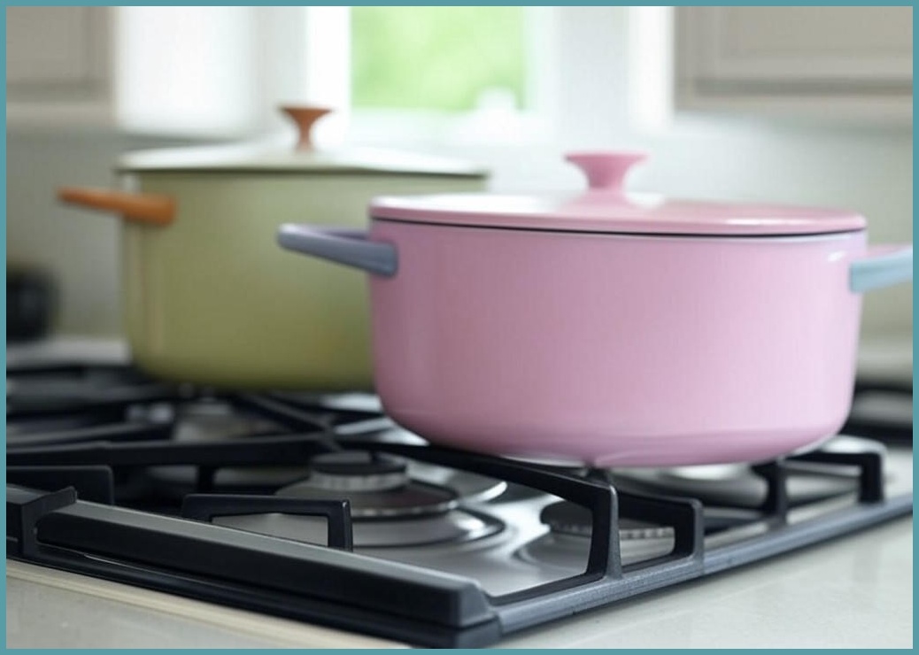 퀸센스 인덕션 로제 냄비 2개, 크림, 편수냄비 + 양수냄비, 1세트